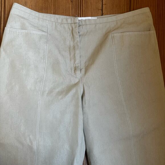 Marc Jacobs beige mid rise ruffle y2k cropped pants SIZE 6 - Picture 2 of 5